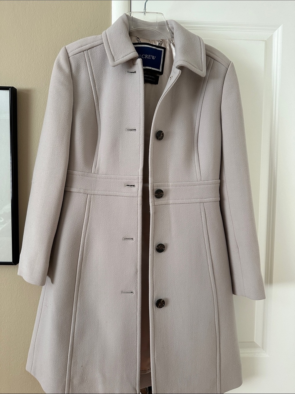 J. Crew Women's Light Taupe Wool-Blend Pea Coat